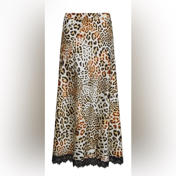 NEW Cara Cara Kaia Silk Slip Skirt Cheetah Natural Size XS - Picture 11 of 11